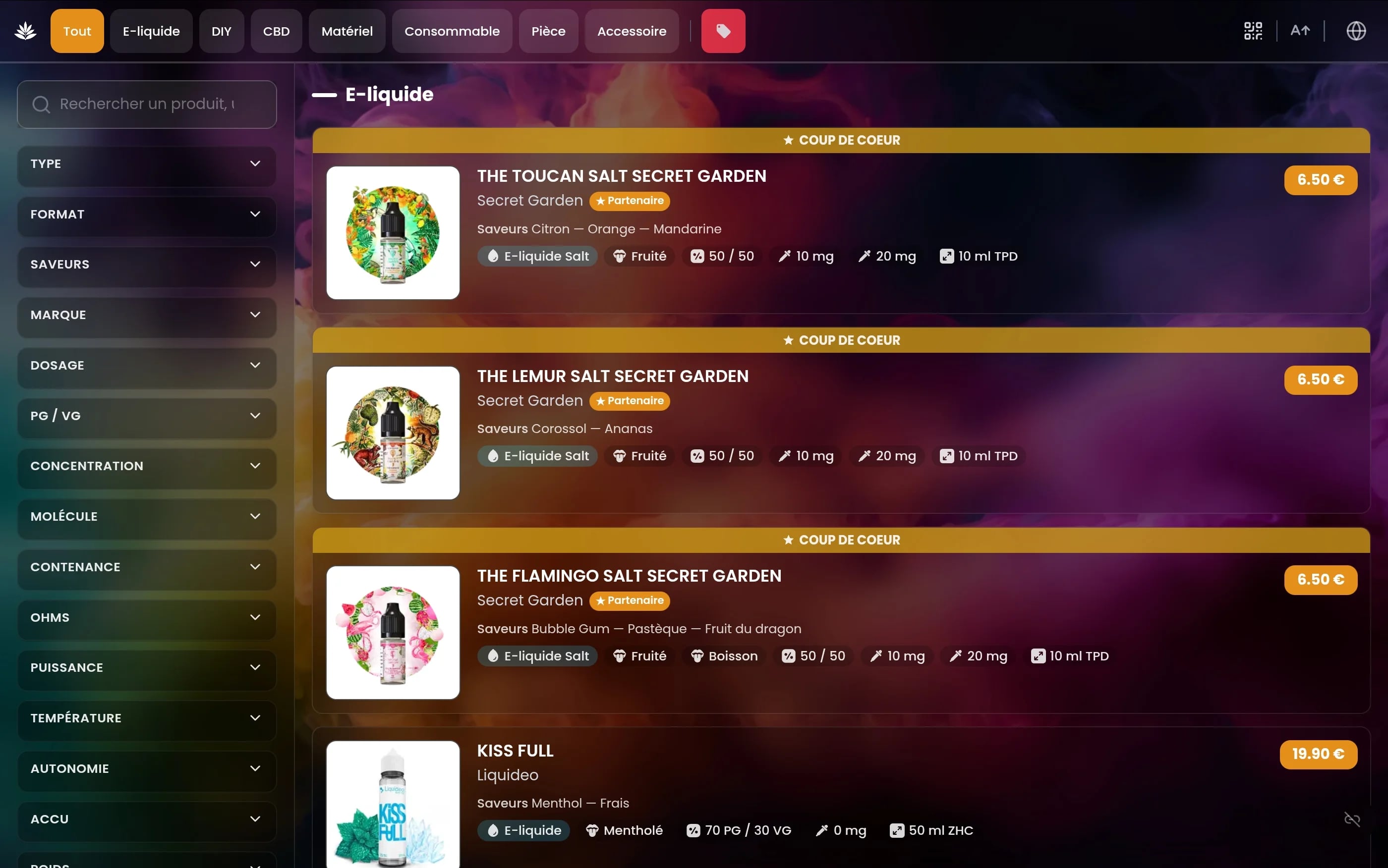 Menu digital Sylvinio — Vue 3