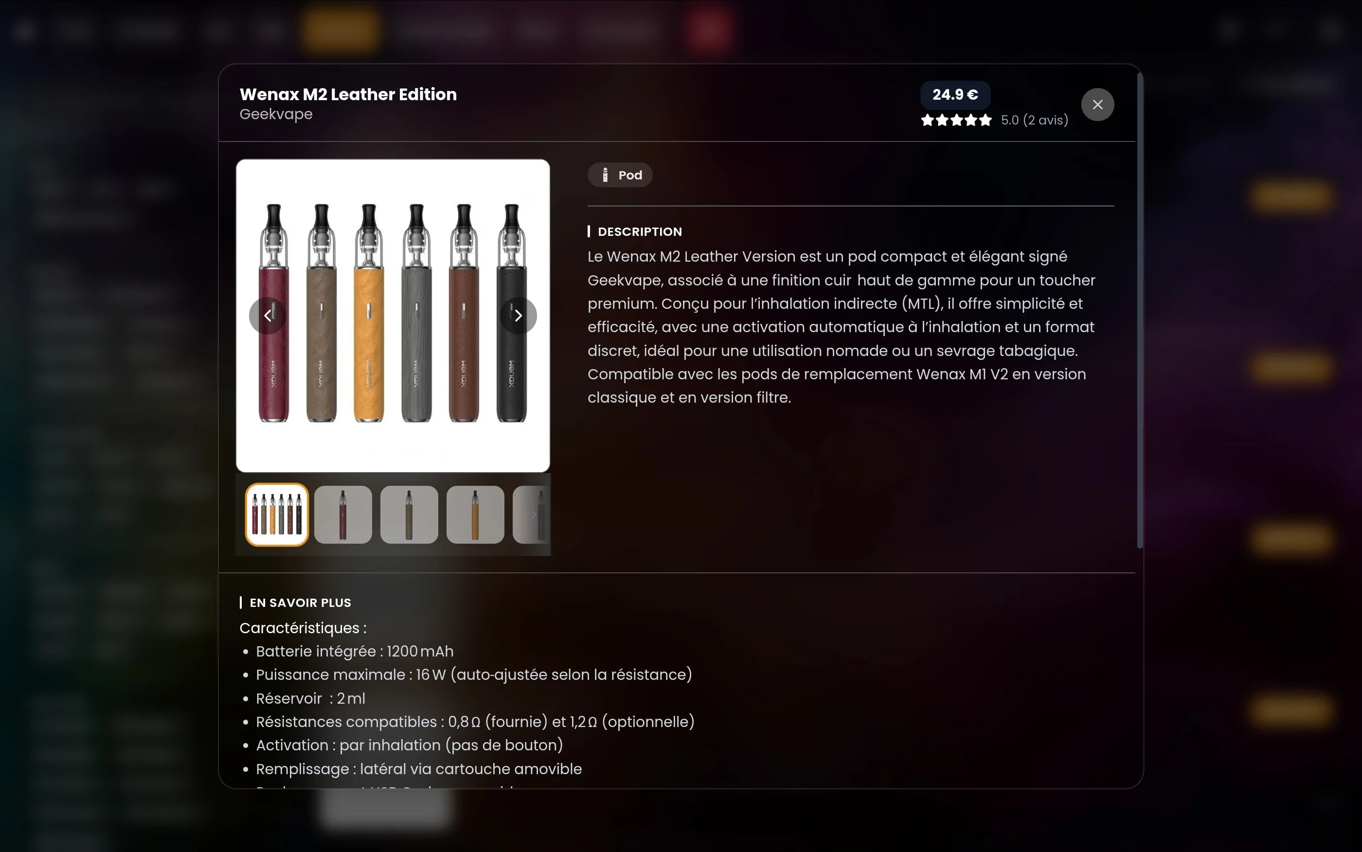 Menu digital Sylvinio — Vue 4